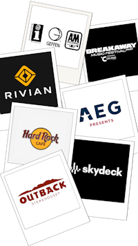 a group of different logos on a black background